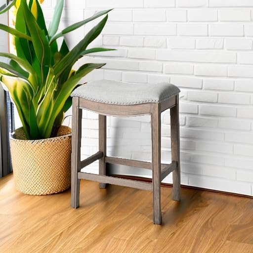 Maven Lane Adrien Backless Counter Stool, Grey, 26"
