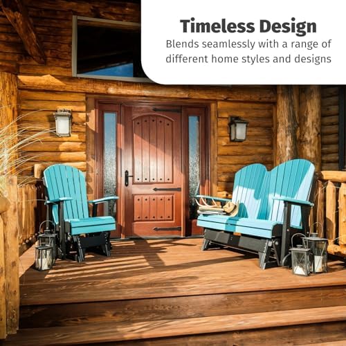 LuxCraft 2' Adirondack Glider Chair - Available in 20 Colors, Weatherwood and Black
