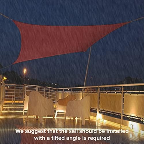 Waterproof 8' x 12' Sun Shade Sail Rectangle Canopy Shade Cover Sunshade for Patio Garden Deck Outdoor (Red)
