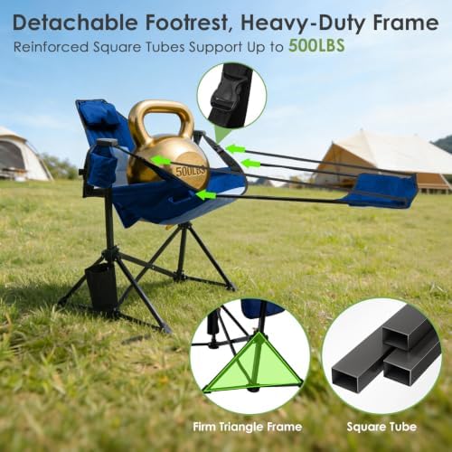 Suteck Hammock Camping Chair with Footrest,500LBS Oversized Swinging Chairs