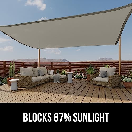 GORILLA GRIP Heavy Duty Sun Shade Sail for Outdoor Patio, 12x12 FT Gray