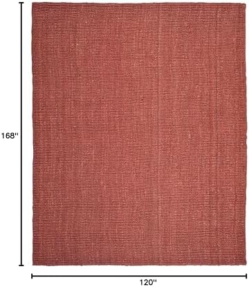 SAFAVIEH Area Rug 10x14 - Natural Fiber Collection - Large - Rust, Handmade Jute, Farmhouse Style, Chunky Textured Thick Pile (NF447C)
