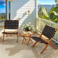 3 Piece Bistro Set, Acacia Wood Small Patio Furniture Set for 2
