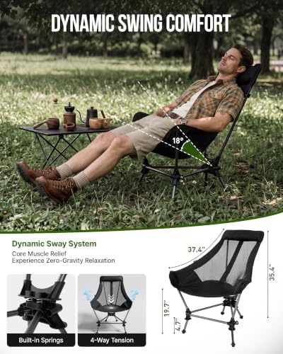 KingCamp Portable Hammock Camping Chair, Lightweight High Back Camp Chairs