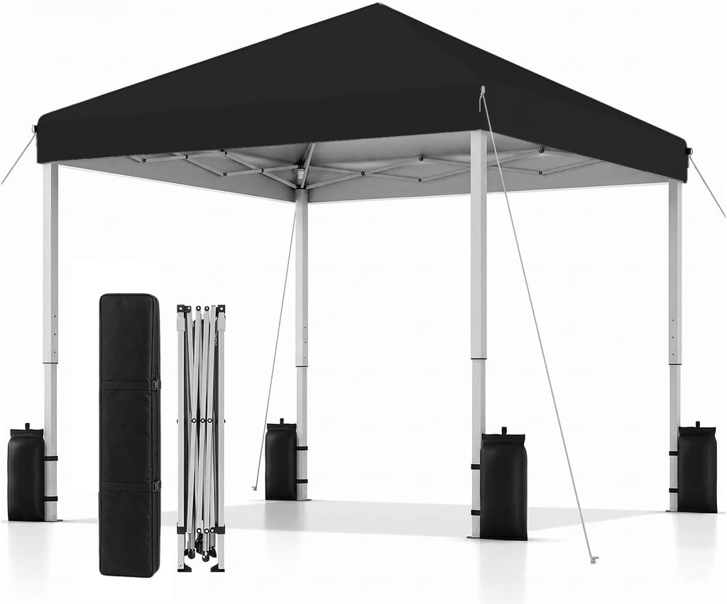 SANWAY 10x10 Pop Up Canopy Tent, One Push One Person Setup, Light Black