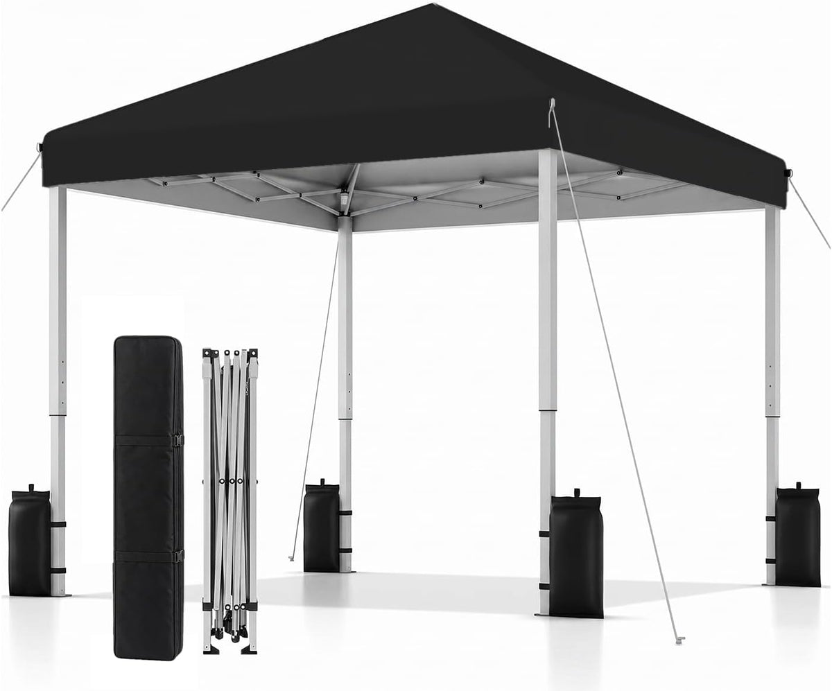 SANWAY 10x10 Pop Up Canopy Tent, One Push One Person Setup, Light Black