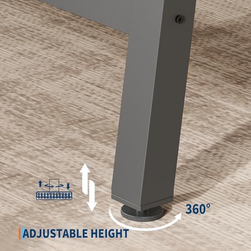 Garvee 71" Industrial Dining Table, Rectangular Kitchen Table, Grey