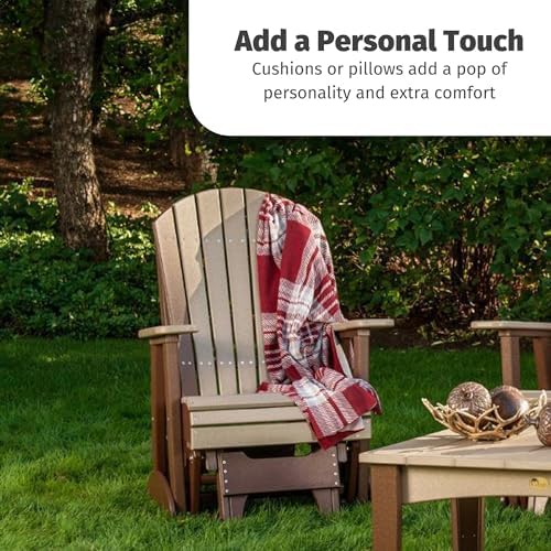 LuxCraft 2' Adirondack Glider Chair - Available in 20 Colors, Weatherwood and Black