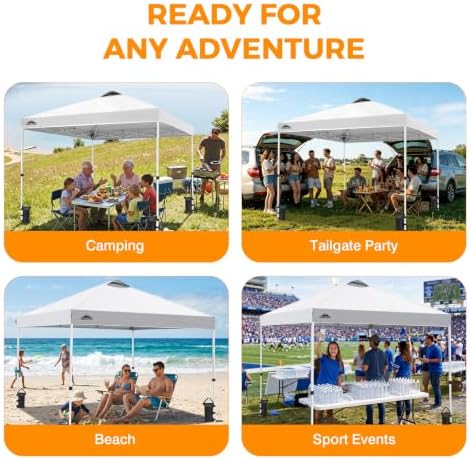 EAGLE PEAK 10x10 Pop Up Canopy Tent Easy Up Canopy Outdoor, White