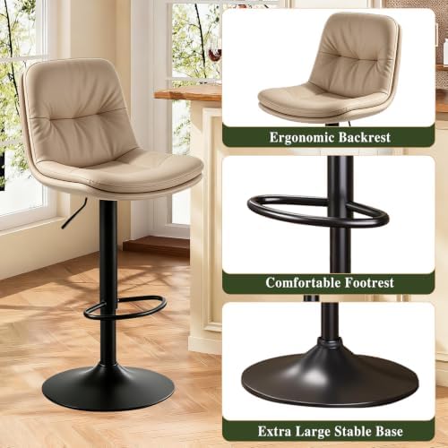 Bar Stools Set of 4 Swivel Adjustable Bar Chairs Counter Height