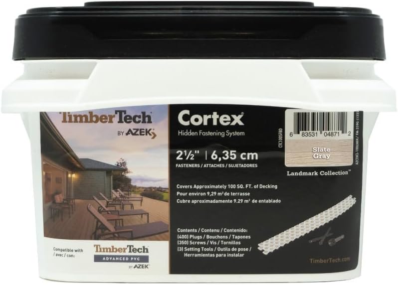 TimberTech Collated Cortex Hidden Plug Fasteners – Slate Gray (100 sq/ft)