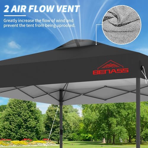 12x12 Pop Up Canopy Tent, Black