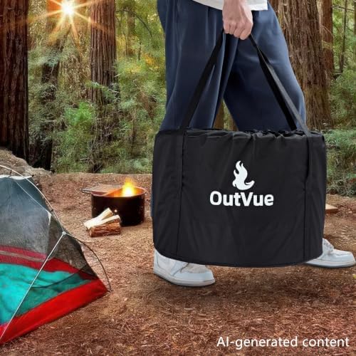 OutVue 19.5 inch Stainless Steel Smokeless Fire Pit with Tote Bag