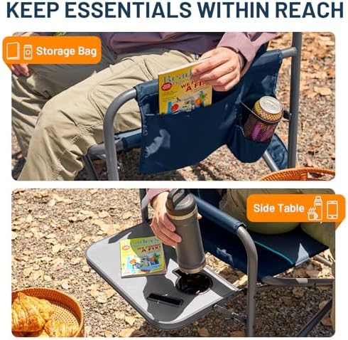 TIMBER RIDGE Extra Wide Directors Chair Heavy Duty Folding Camping Chairs