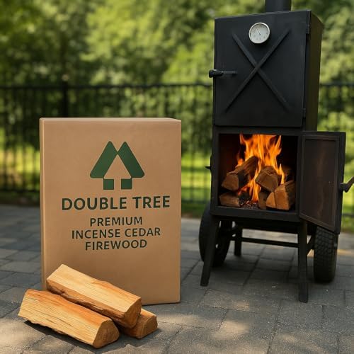Double Tree Kiln Dried Cedar Firewood, 16 in Logs + Starter, 3.3 Cu Ft