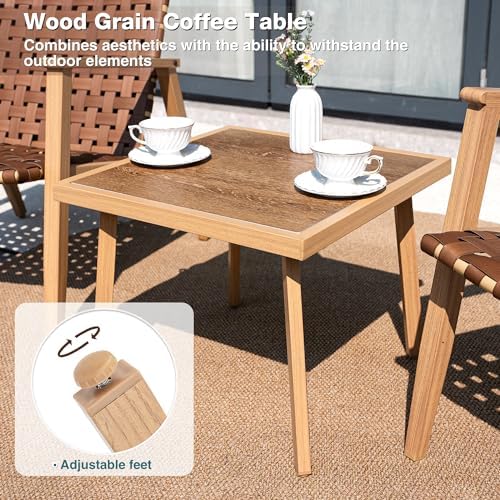 3 Pieces Patio Bistro Set, Outdoor Chairs Set of 2 with Table