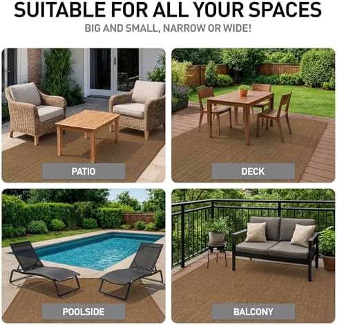 Rugshop Modern Diamond Grid Area Rug for Patio Natural/Jute 4' x 6'
