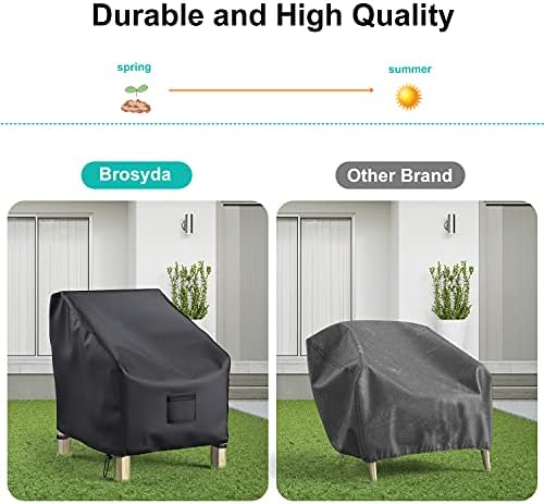 2 Pack Outdoor Patio Chair Covers Waterproof 38"Wx31"Dx29"H, Black
