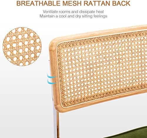 Zesthouse Natural Rattan Counter Stools Set of 2, 26" Modern Boho Barstools