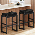 HOOBRO Bar Stools Set of 2, Counter Height Bar Stools, Saddle Barstools
