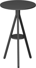YATINEY Bar Table, 2-Tier Round Pub Table, Counter Height Cocktail Table for Small Spaces, Dining Room, Cafe, Pub, Black BT12BB