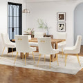 adochr Velvet Dining Chairs Set of 4 with Gold Metal Legs, Beige