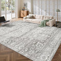 Soalmost 9x12 Area Rugs for Living Room, Washable Neutral Soft Rug Grey
