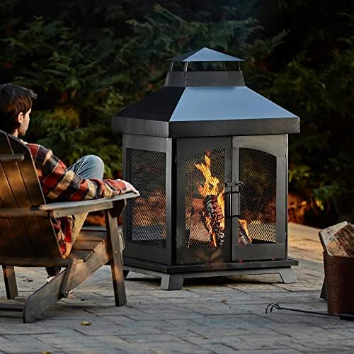 Endless Summer 45" Wood Burning Steel Outdoor Fireplace