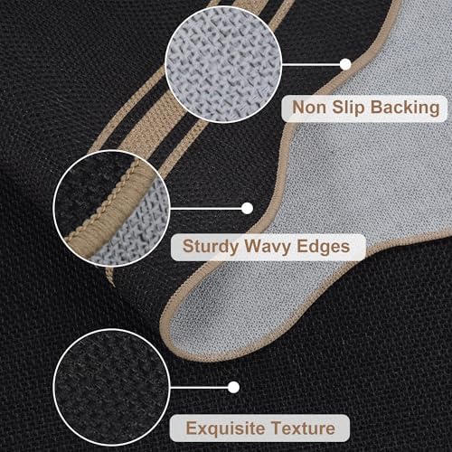 Zeeinx 5x7 Scalloped Rug Easy Jute Washable Outdoor Patio Rug