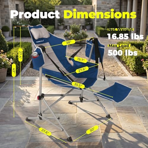 Hammock Camping Chair with Footrest, Heavy Duty Swinging Chair 500LB