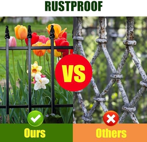 Thealyn 18" H x 22" W Decorative Metal Garden Border Fence, 10 Panels, 18Ft