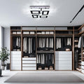 13.1" Modern Square Crystal Flush Mount Chandelier Ceiling Light cool white