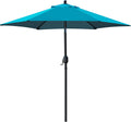 Sunnyglade 7.5' Patio Umbrella Outdoor Table Umbrella Tilt Crank Teal Blue