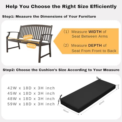 idee-home Outdoor Bench Cushion Waterproof