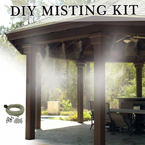 Patio Misting Kit Assembly - Make your own Misting System - Easy to build and Install - 5 Minute Installation (84Ft - 24 Nozzles)