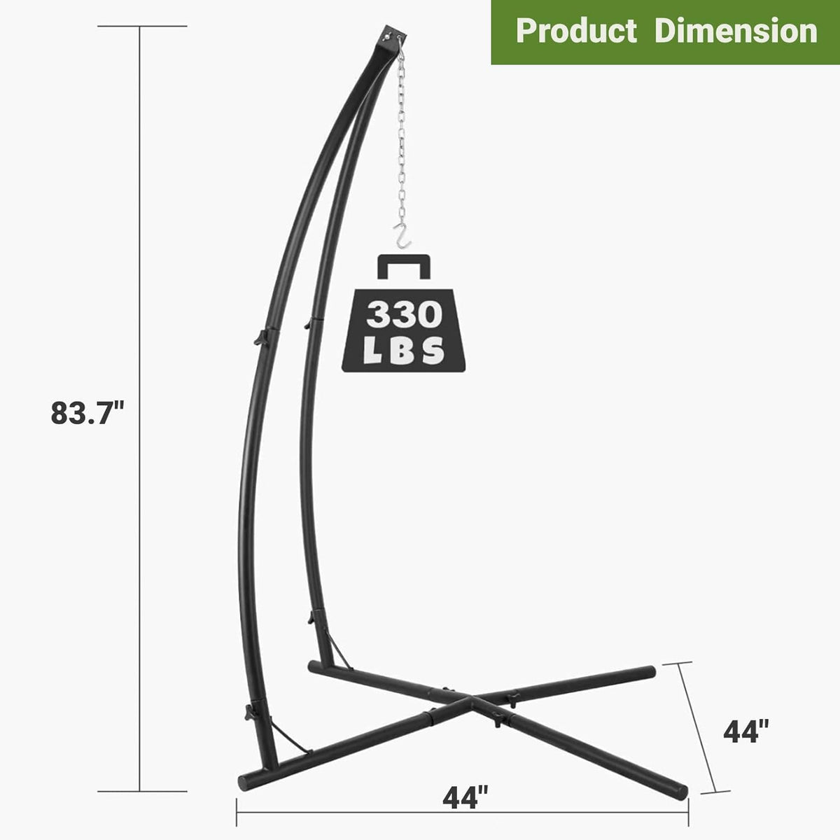 Hammock Swing Stand, Hanging Chair C-Stand w/Buckle & Spring Hook