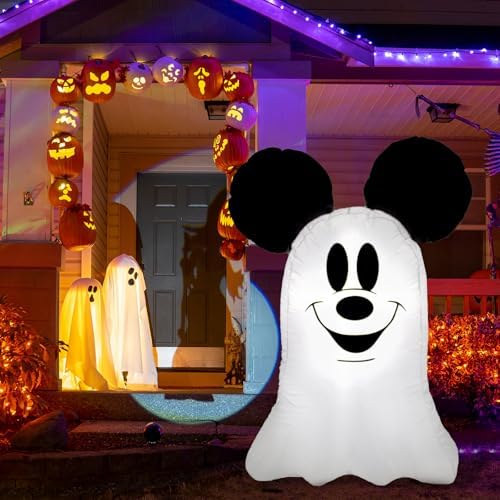 Halloween Inflatable Outdoor Decoration,Mouse Theme Cute Ghost Blow Up Outdoor for Halloween Party Garden Lawn Decor