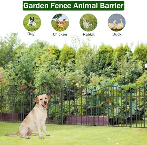 10 Panel No Dig Decorative Garden Fence with Gate 24" H x 20'L Dog Barrier