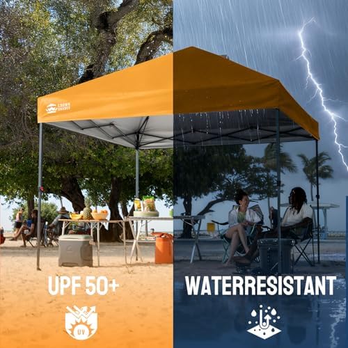CROWN SHADES 10x10 Pop Up Canopy Tent, Outdoor Canopy, Orange