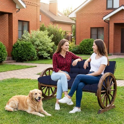 Outdoor Waterproof Porch Swing Cushion Replacement, Navy blue, 63x40in