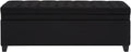adochr 50" Fabric Storage Ottoman, Modern End of Bed Bench, Black