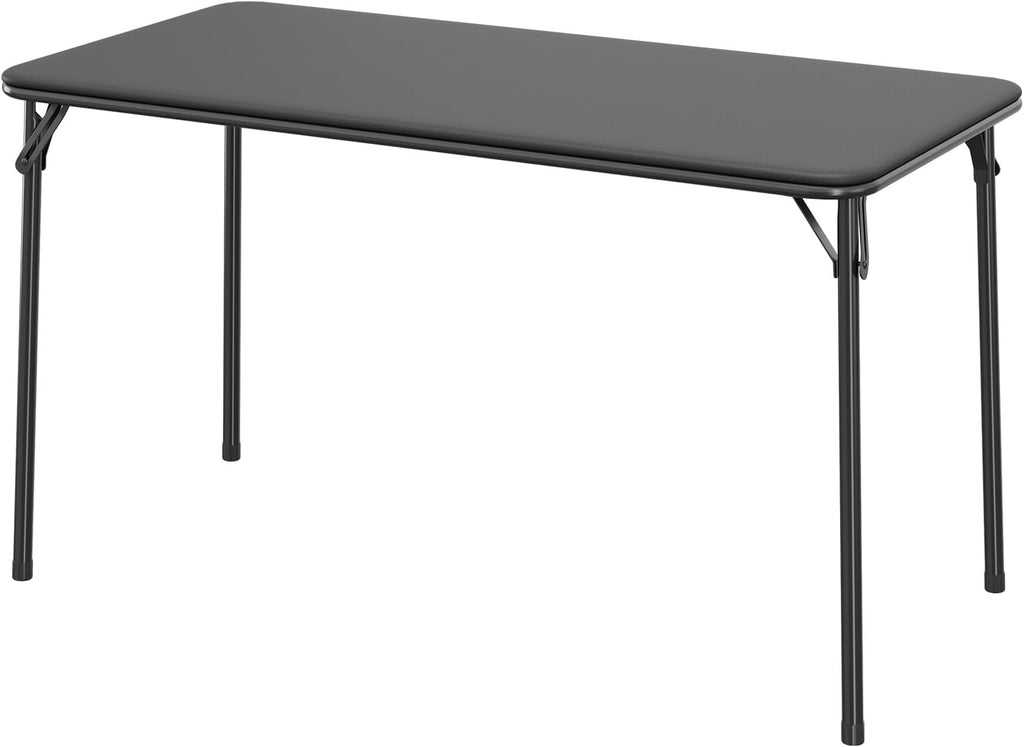 IDEALHOUSE 4 Feet Folding Table, Protable Foldable Card Table, Black