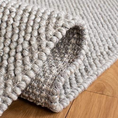SAFAVIEH Natura Area Rug 6x8, Wool Knotted Silver NAT425G