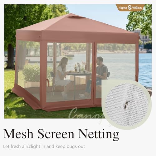 Sophia & William Canopy Tent 10x10 Pop Up with Netting, Portable Shade