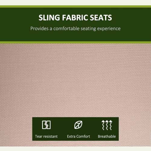 Outsunny 3-Seat Outdoor Porch Swing Chair Patio Swing Glider Beige