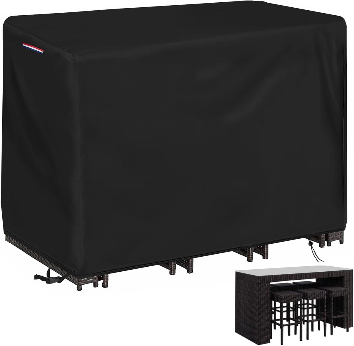 Outdoor Bar Set Table Covers Waterproof, 60"L x 41"W x 41"H