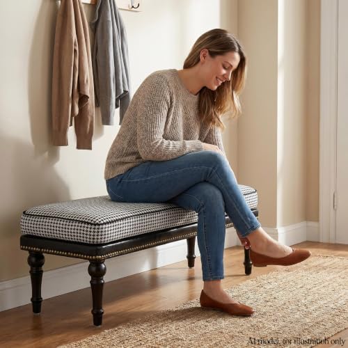 Forteek 47" Upholstered Bed End Bench for Bedroom, Vintage Bed Bench