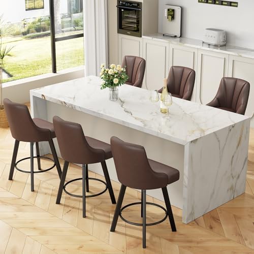 YaFiti Swivel Bar Stools with Backs, 24" Counter Height Bar Stools Set of 2