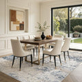 DMOYEST Area Rug Living Room Rugs 8x10 Washable Abstract Beige Blue Carpet