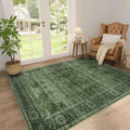 Zeeinx 4x6 Washable Area Rug for Living Room Bedroom Dining Room Green